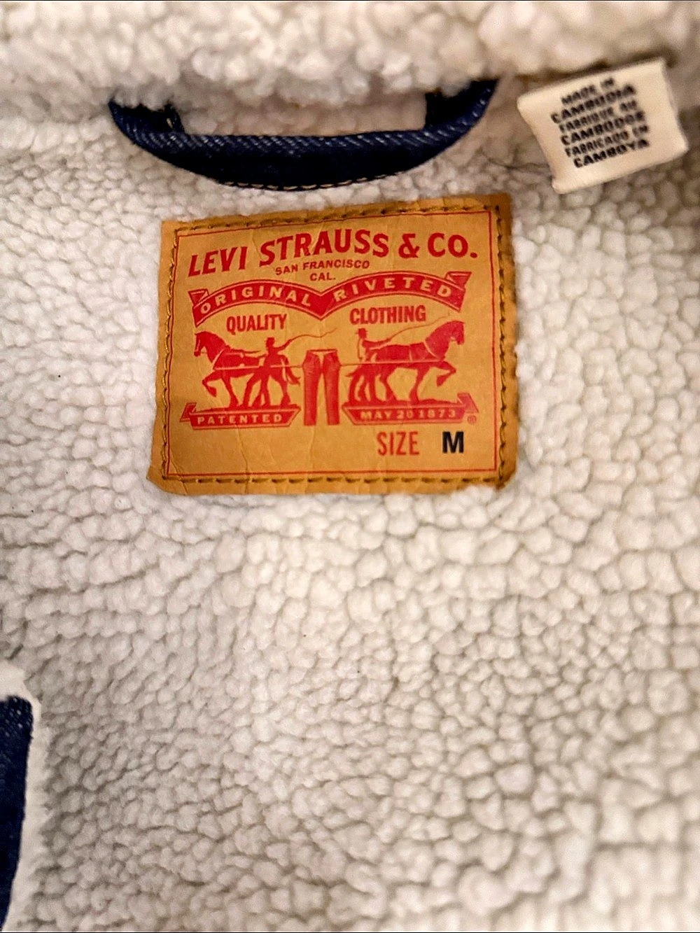 Levi's Type III Sherpa Trucker Jacket Blue & Cream Medium